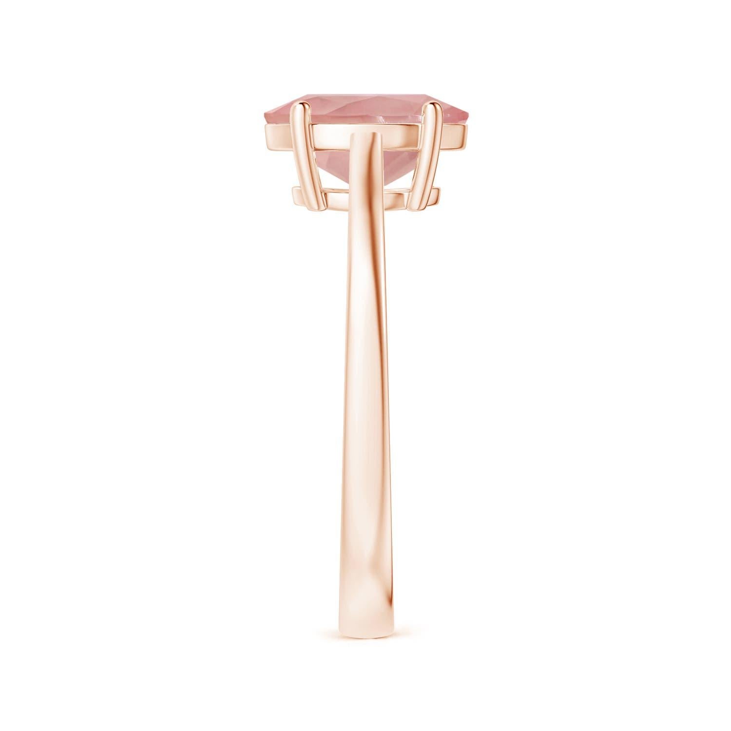 En vente :  Angara Gia, bague solitaire ovale en or rose certifiée 4