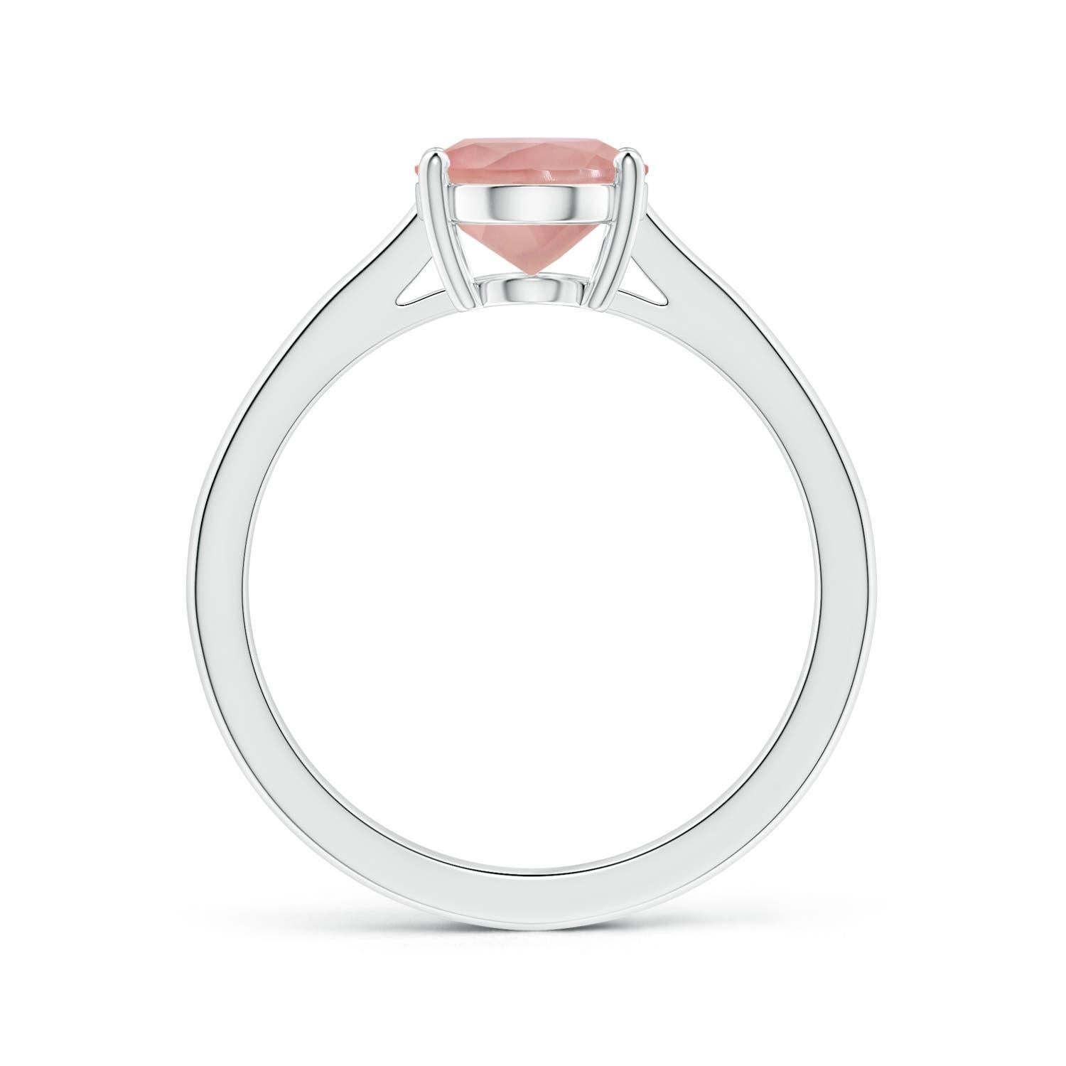 For Sale:  Angara Gia Certified Natural Solitaire Oval Rose Quartz Ring in White Gold 2