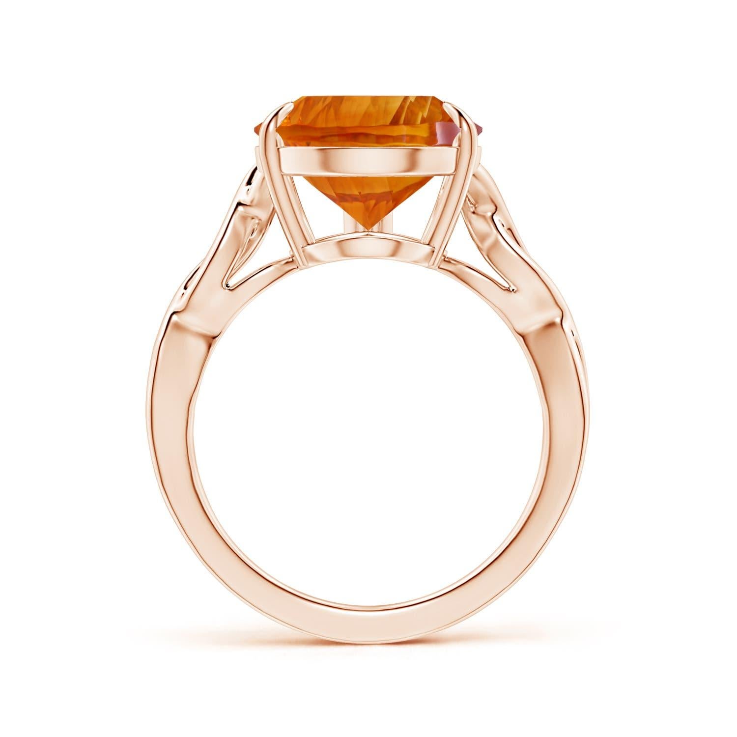 For Sale:  Angara GIA Certified Natural Solitaire Pear-Shaped Citrine Ring in Rose Gold 2