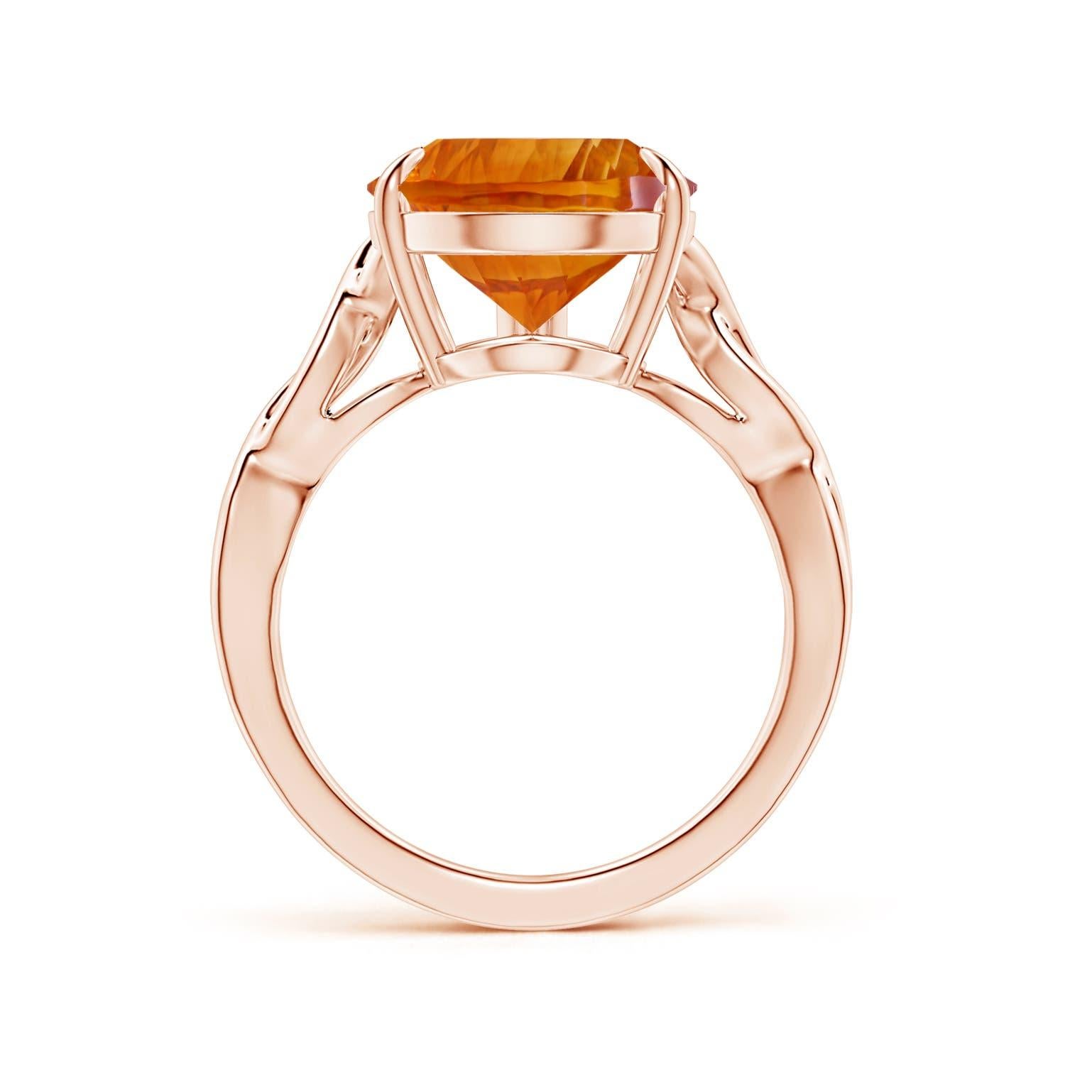 ANGARA GIA Certified Solitaire Pear-Shaped Citrine Ring in 18K Rose Gold 2