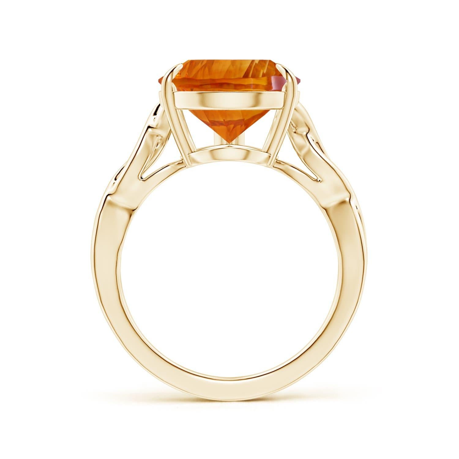 For Sale:  Angara GIA Certified Natural Solitaire Pear-Shaped Citrine Ring in Yellow Gold 2