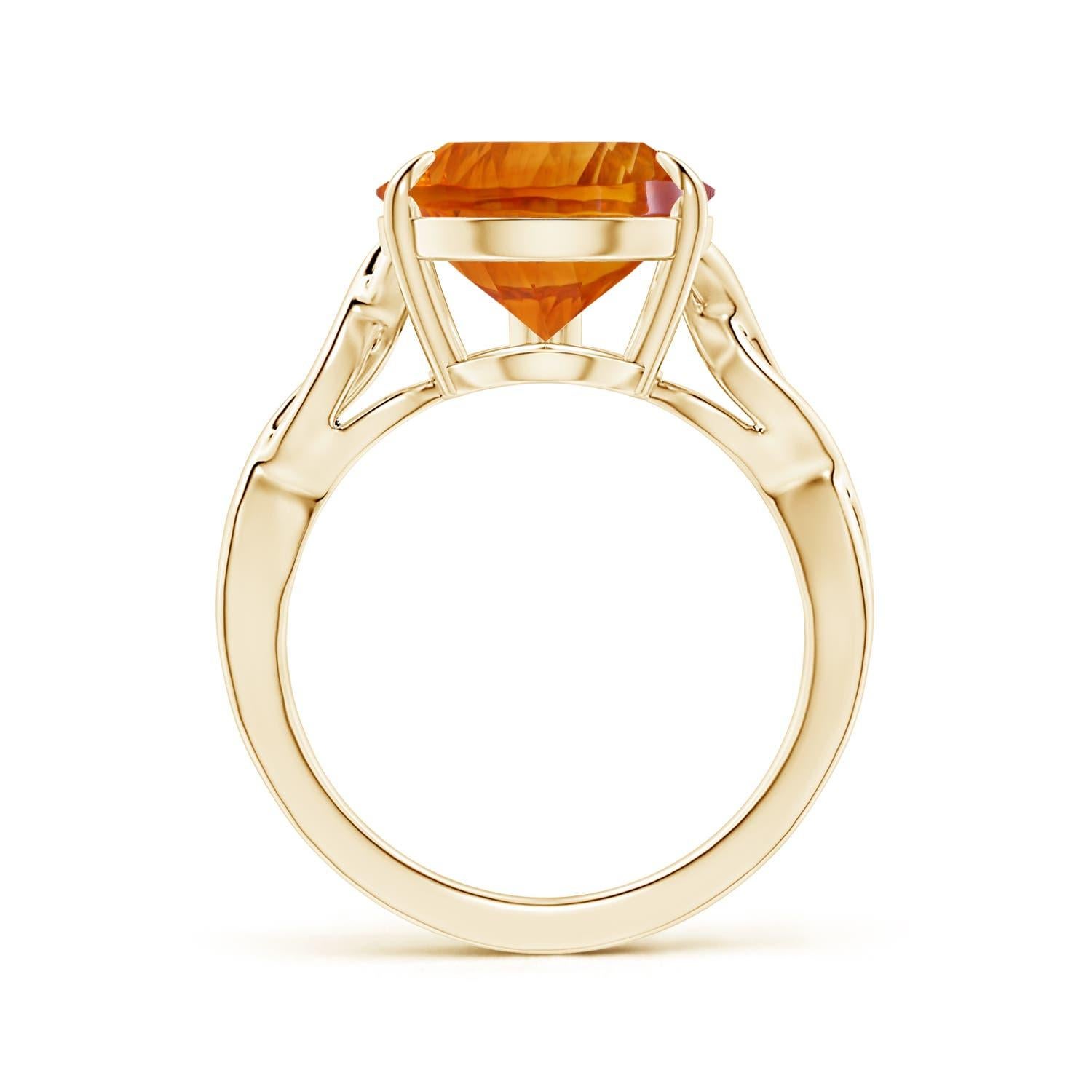 ANGARA GIA Certified Solitaire Pear-Shaped Citrine Ring in 14K Yellow Gold 2