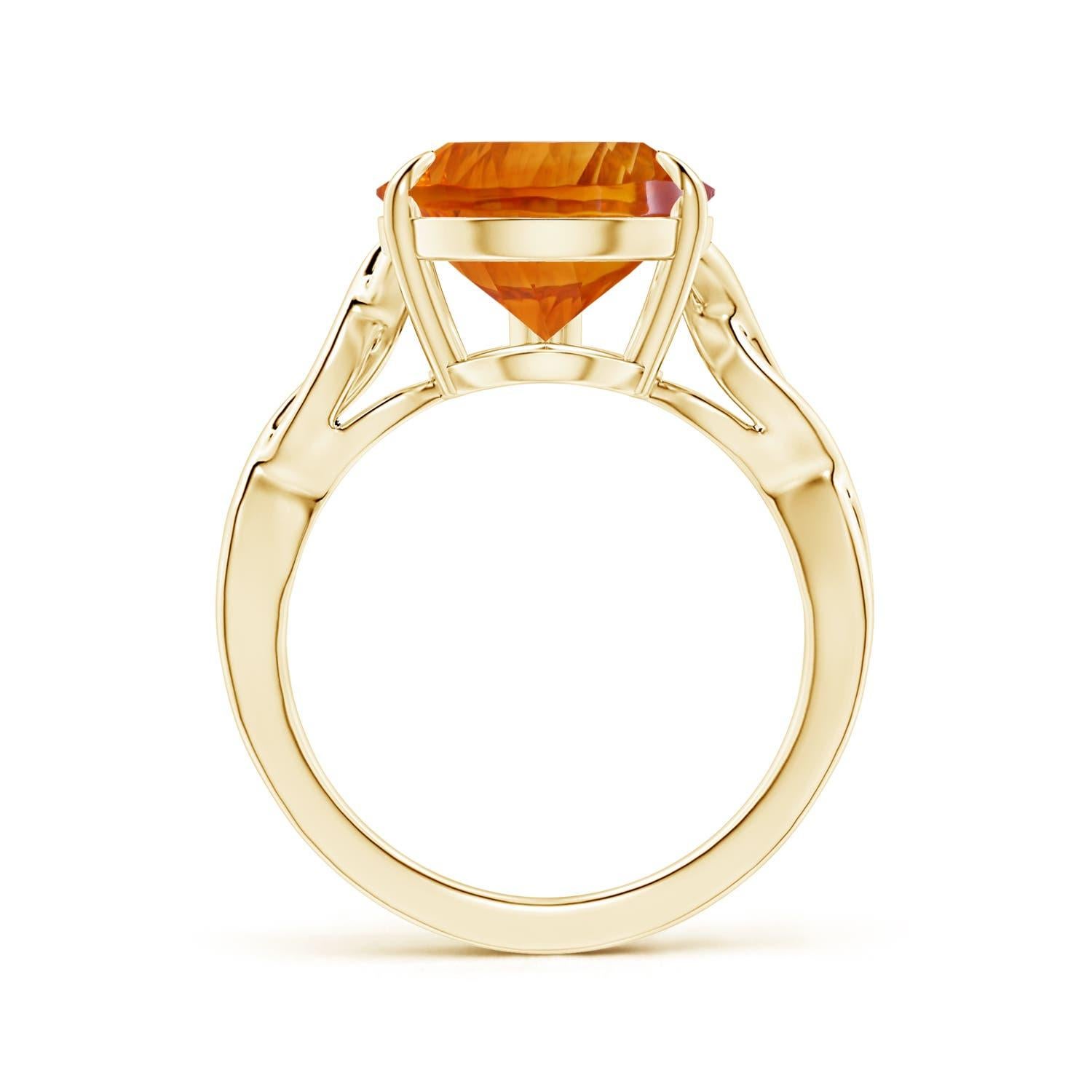 For Sale:  Angara GIA Certified Natural Solitaire Pear-Shaped Citrine Ring in Yellow Gold 2