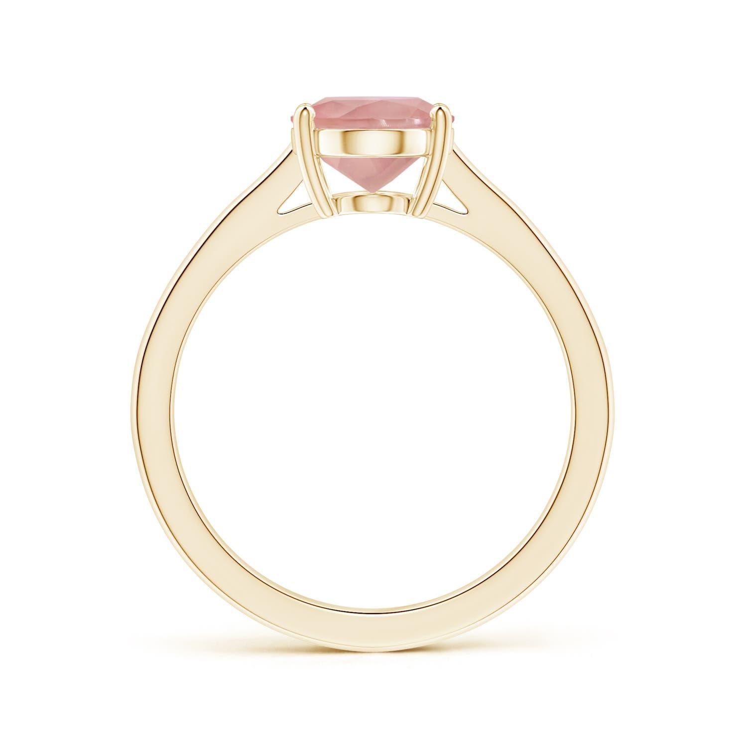 For Sale:  GIA Certified Natural Solitaire Rose Quartz Reverse Ring in Yellow Gold 2