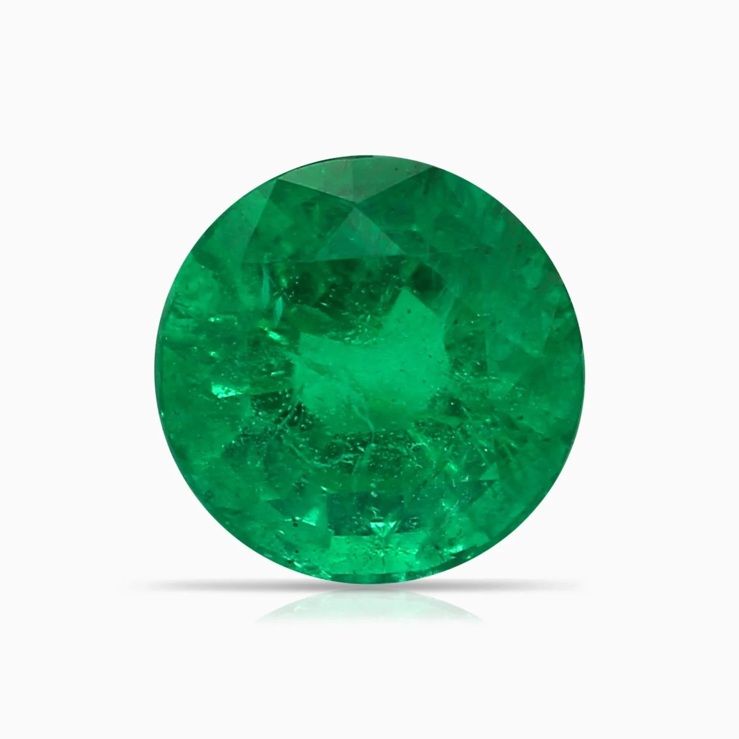 For Sale:  ANGARA GIA Certified Natural Solitaire Round Emerald Bypass Ring in Yellow Gold  5