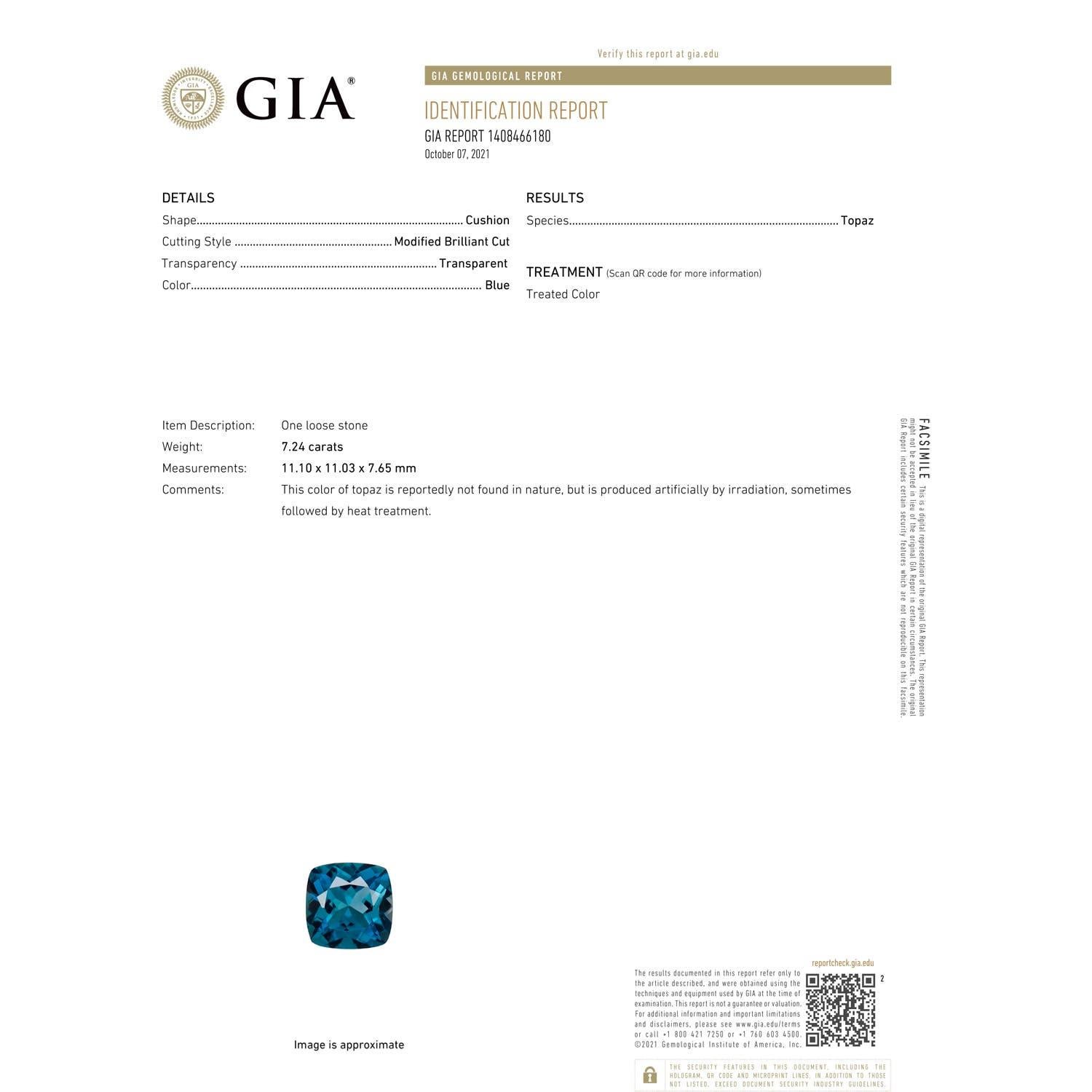 En vente :  ANGARA Bague bypass solitaire en platine avec topaze bleue de Londres, certifiée GIA 4