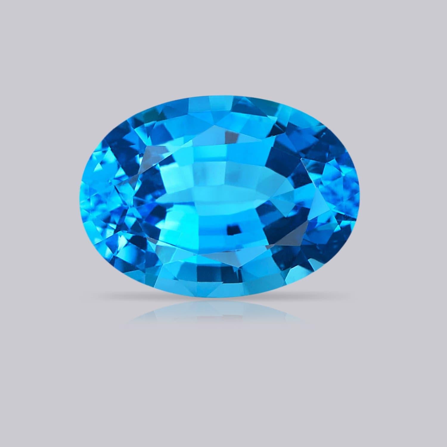 Angara GIA Certified Natural Swiss Blue Topaz Floral Halo White Gold Ring 6