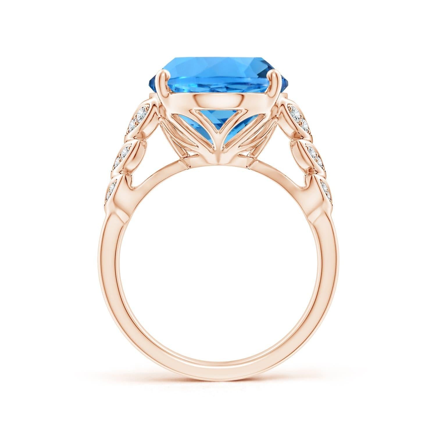 Im Angebot: GIA-zertifizierter natrlicher Schweizer Blautopas-Ring aus Rosgold fr Damen () 3