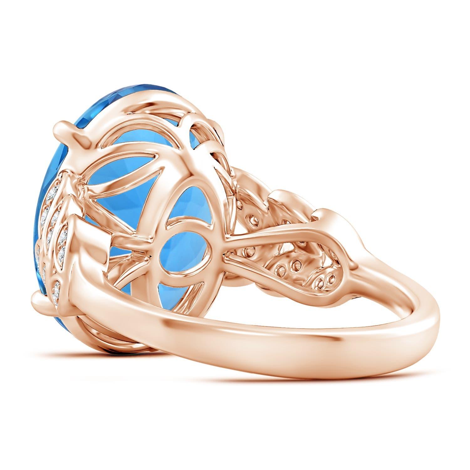 Im Angebot: GIA-zertifizierter natrlicher Schweizer Blautopas-Ring aus Rosgold fr Damen () 4