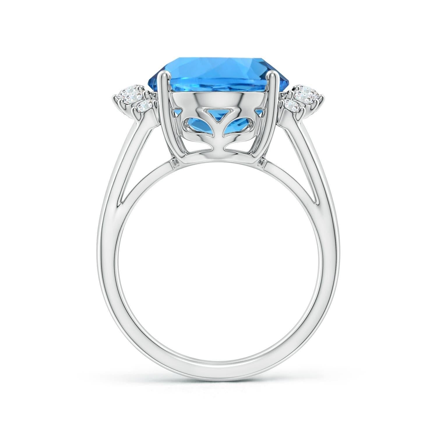 For Sale:  ANGARA GIA Certified Natural Swiss Blue Topaz Ring in White Gold with Diamonds 3