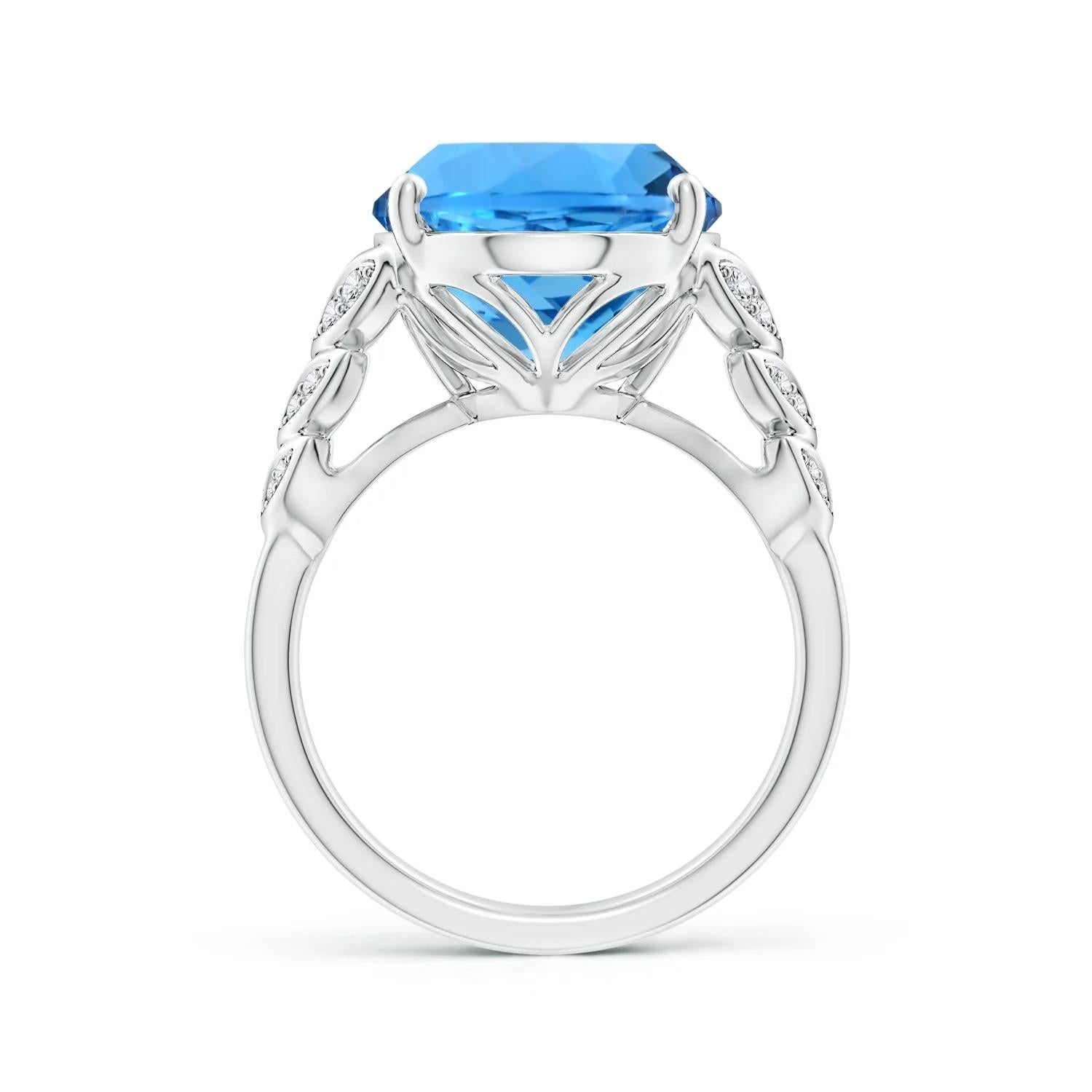 For Sale:  GIA Certified Natural Swiss Blue Topaz Ring in White Gold with Diamonds 3
