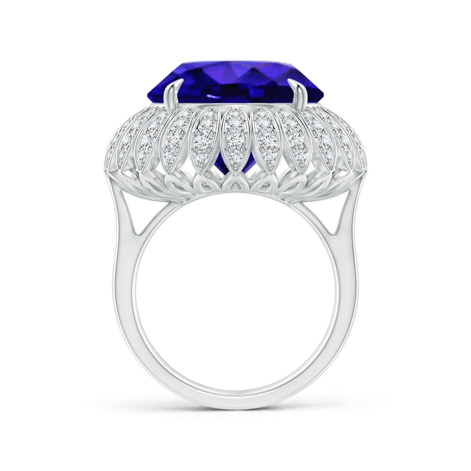 For Sale:  ANGARA GIA Certified Natural Tanzanite Cocktail Ring in Platinum 2