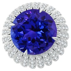 ANGARA Bague cocktail en platine avec tanzanite naturelle certifiée par le GIA