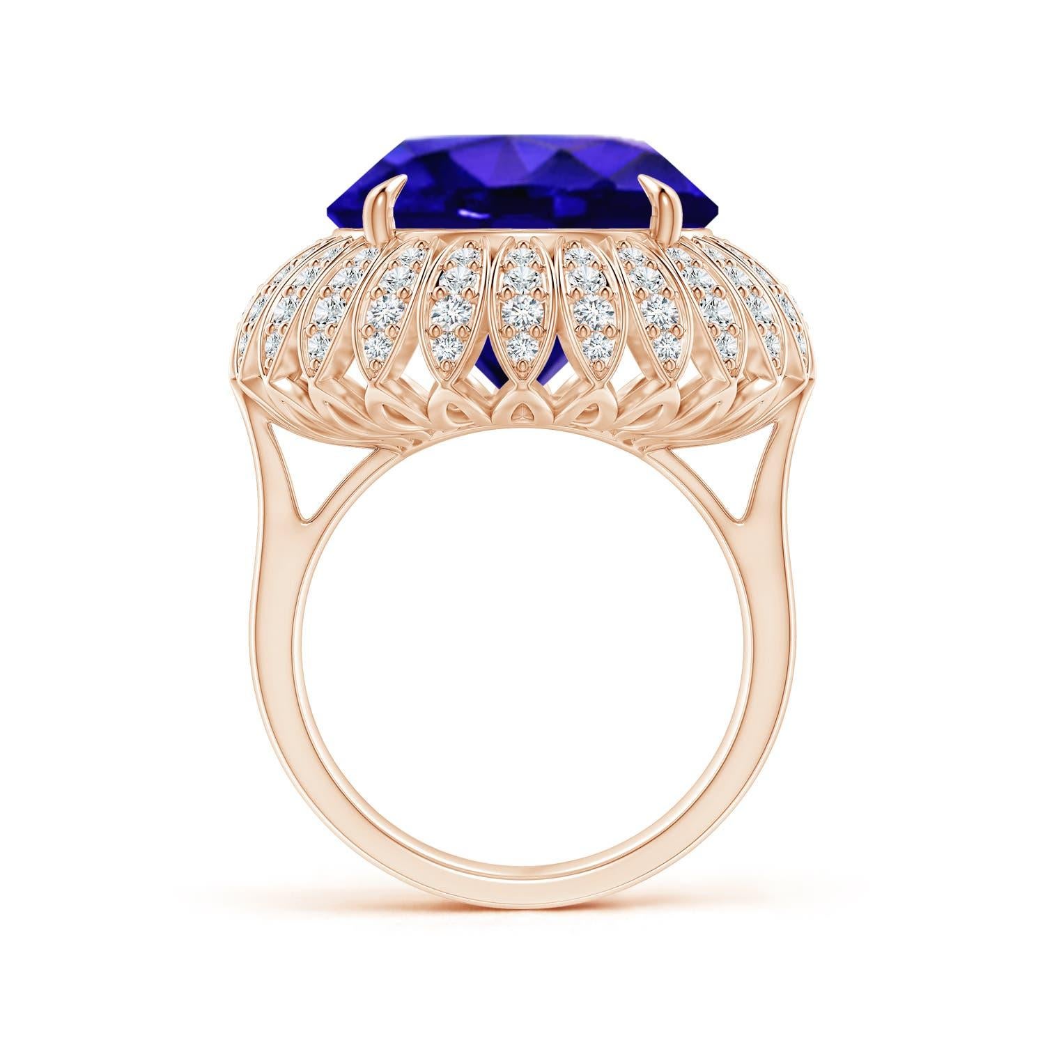 For Sale:  ANGARA GIA Certified Natural Tanzanite Cocktail Ring in Rose Gold 2