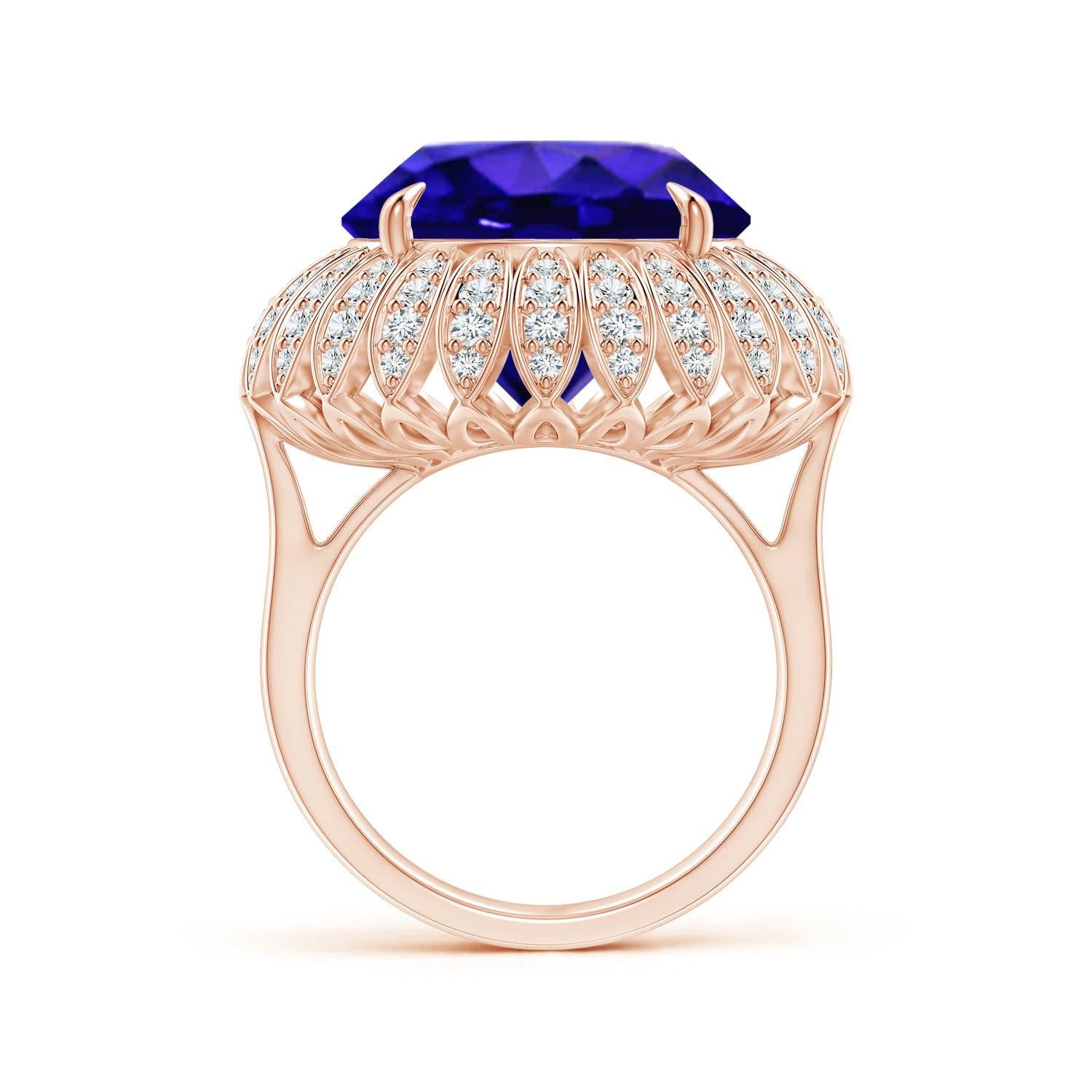 For Sale:  ANGARA GIA Certified Natural Tanzanite Cocktail Ring in Rose Gold 2