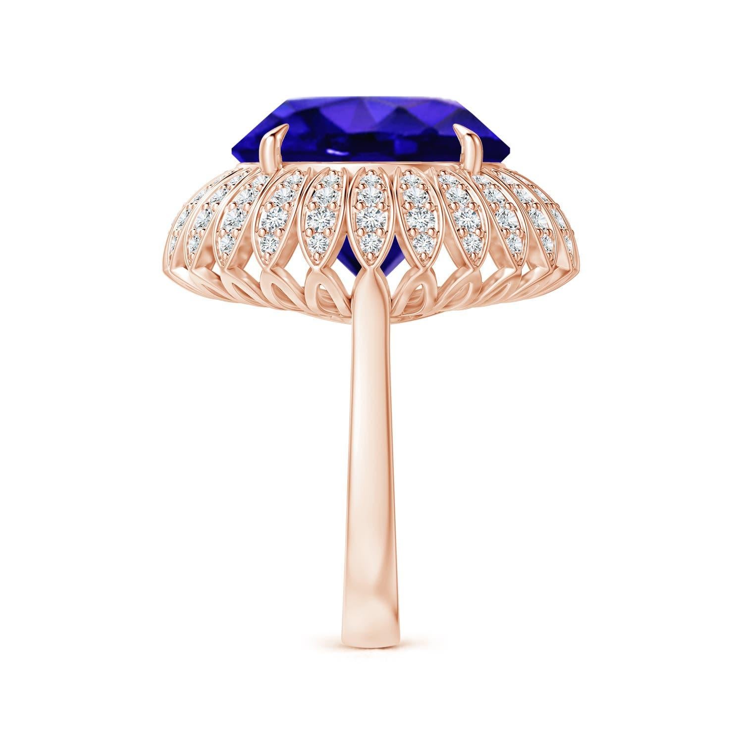 For Sale:  ANGARA GIA Certified Natural Tanzanite Cocktail Ring in Rose Gold 3