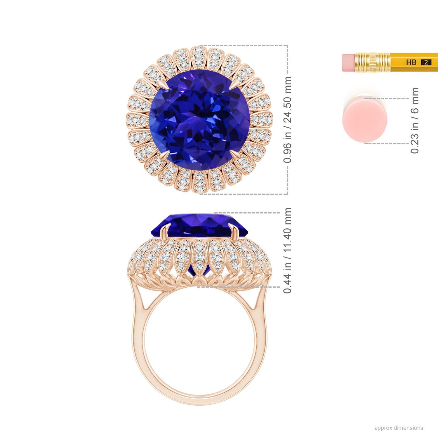 For Sale:  ANGARA GIA Certified Natural Tanzanite Cocktail Ring in Rose Gold 5