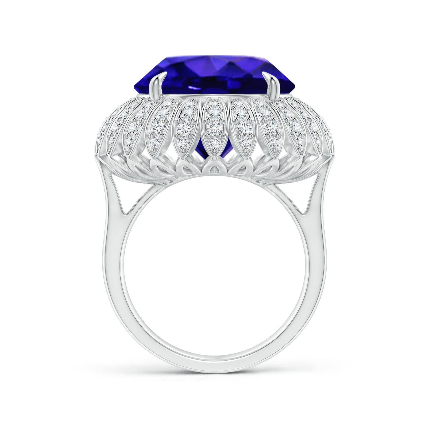 For Sale:  Angara GIA Certified Natural Tanzanite Cocktail Ring in White Gold 2