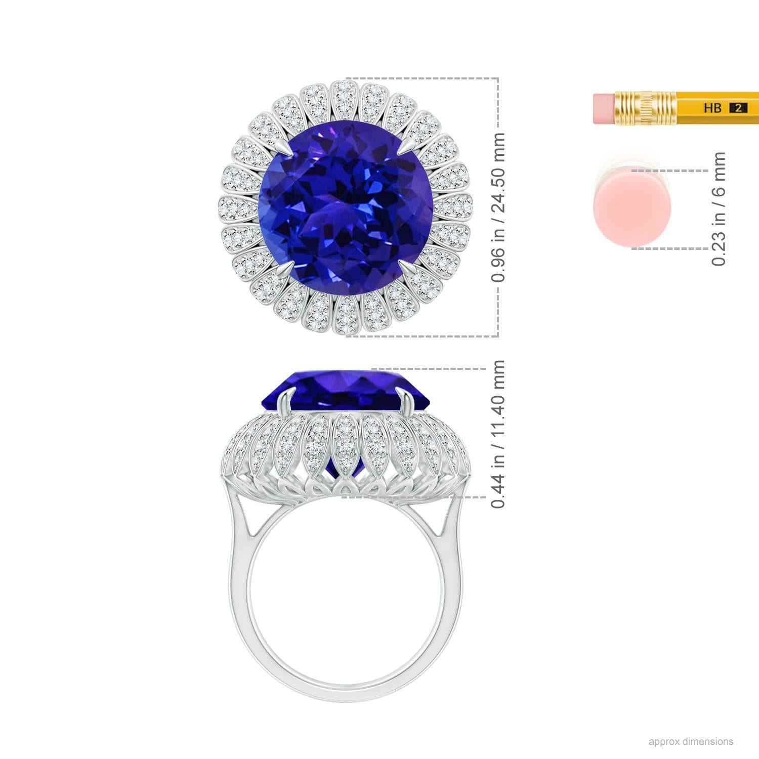 For Sale:  Angara GIA Certified Natural Tanzanite Cocktail Ring in White Gold 5