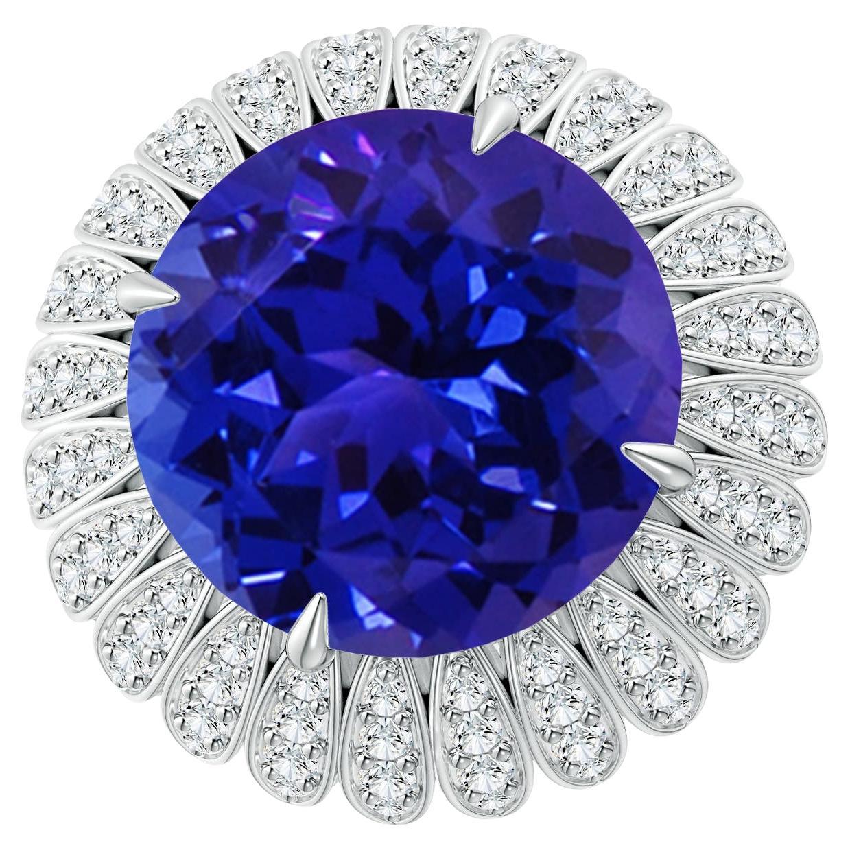 For Sale:  Angara GIA Certified Natural Tanzanite Cocktail Ring in White Gold