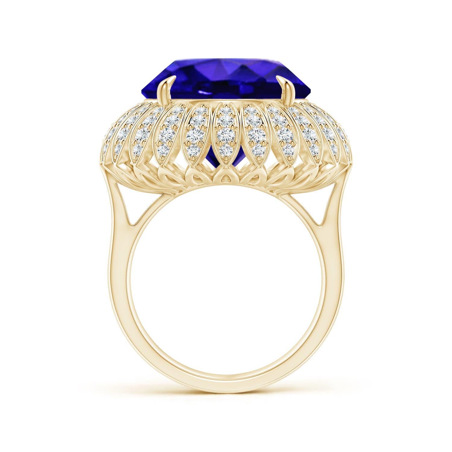 For Sale:  Angara GIA Certified Natural Tanzanite Cocktail Ring in Yellow Gold 2