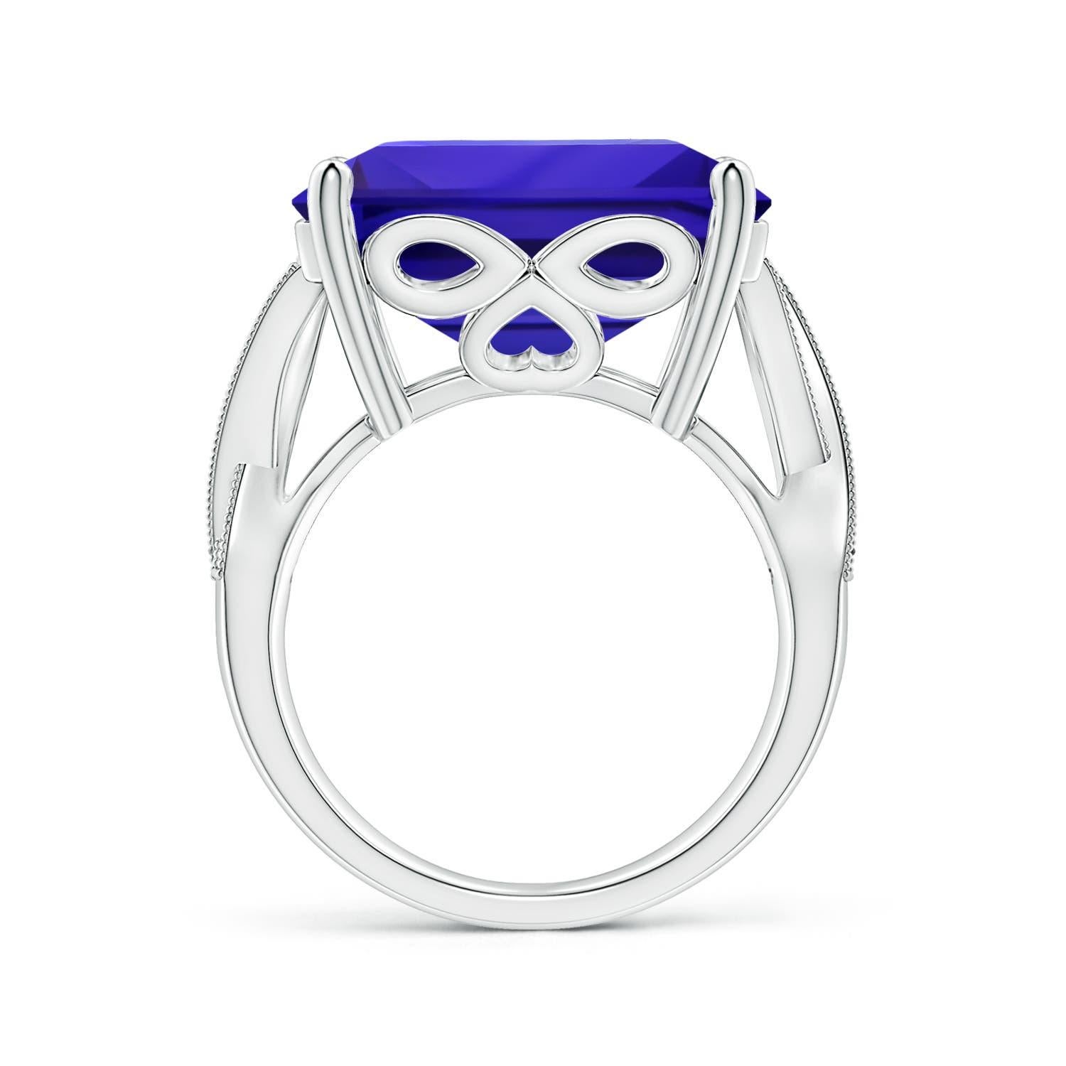 Angara GIA Certified Natural Tanzanite Criss Cross Ring in Platinum 2