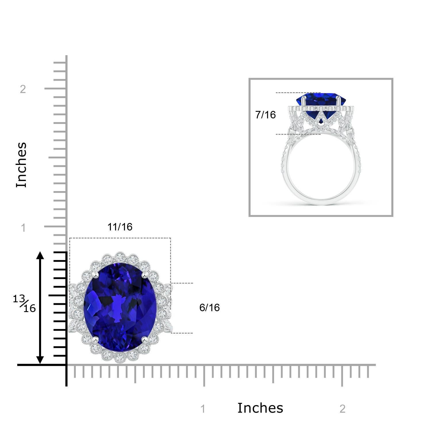 For Sale:  ANGARA GIA Certified Natural Tanzanite Crossover Halo Ring in White Gold 6