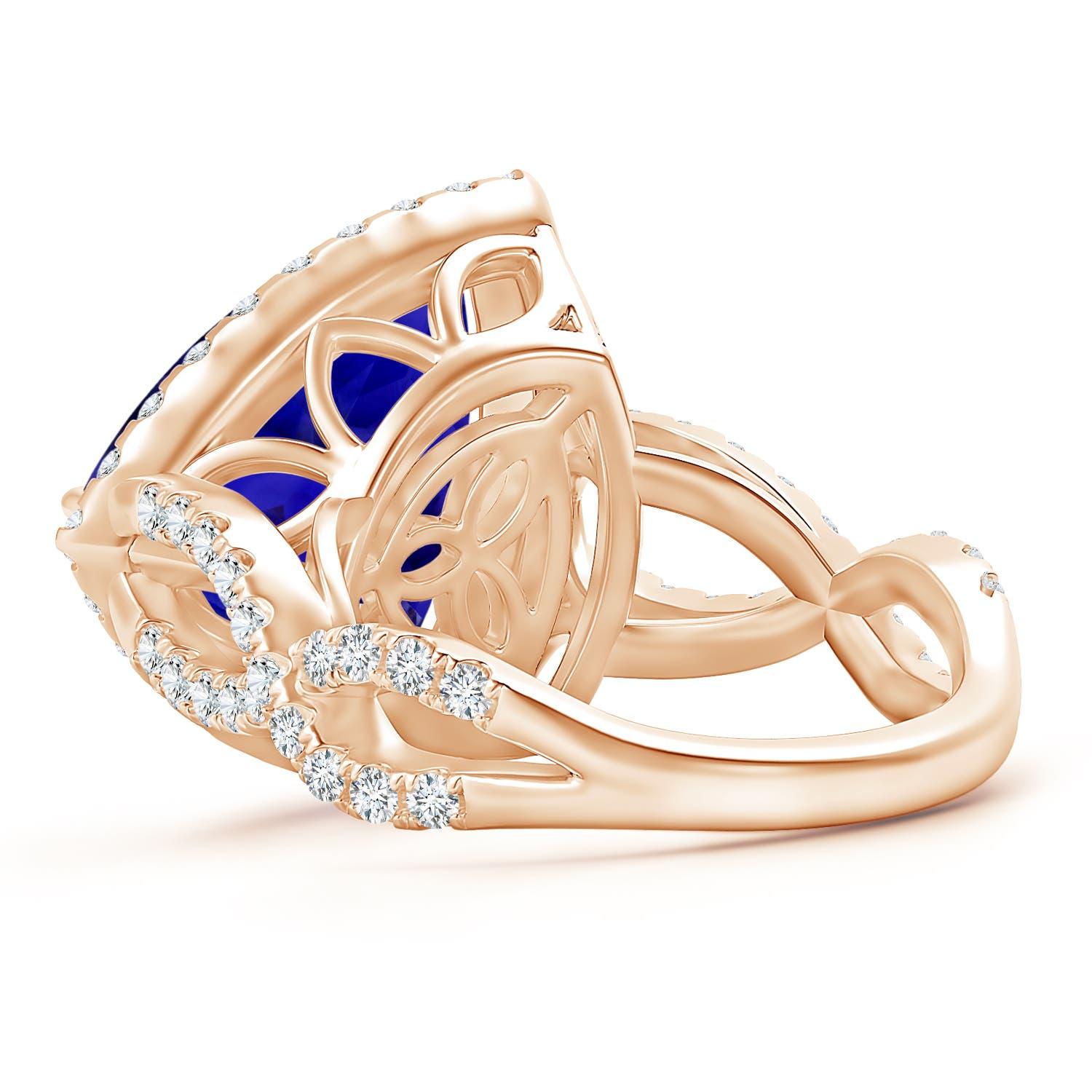 ANGARA GIA Certified Natural Tanzanite Crossover Shank Ring in Rose Gold 5
