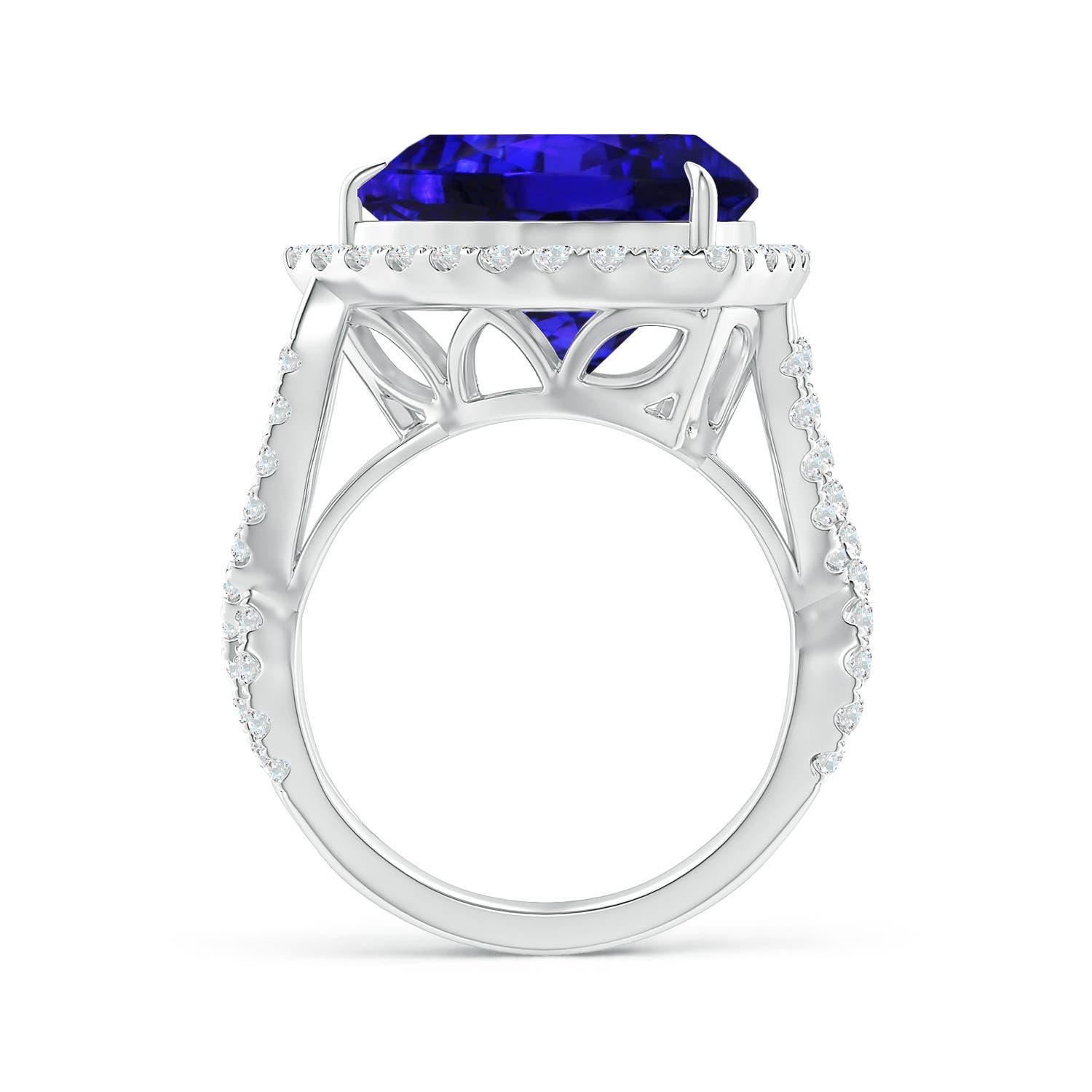 For Sale:  GIA Certified Natural Tanzanite Crossover Shank Ring in White Gold 4