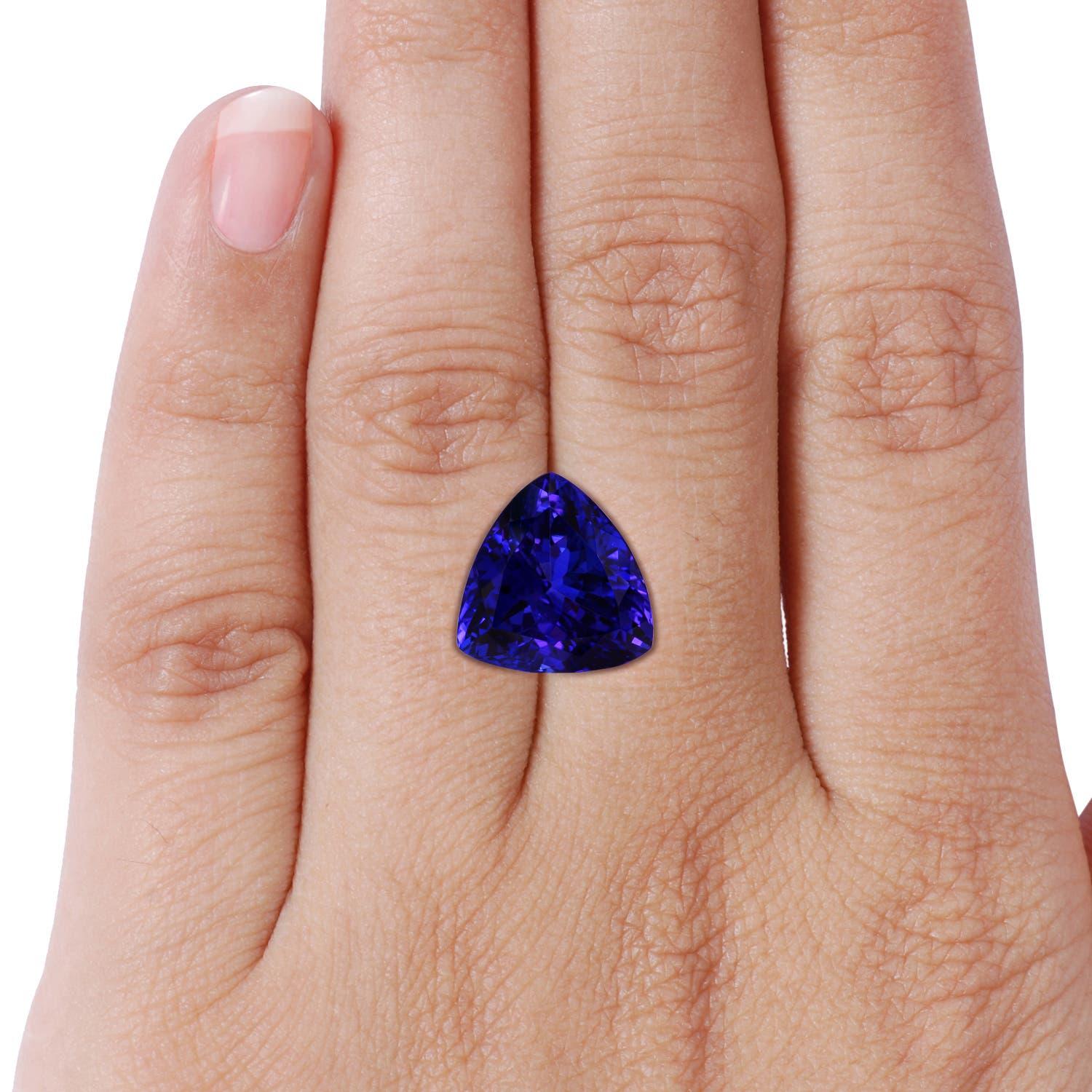 En vente :  Bague à tige croisée en or blanc avec tanzanite naturelle certifiée par le GIA 8