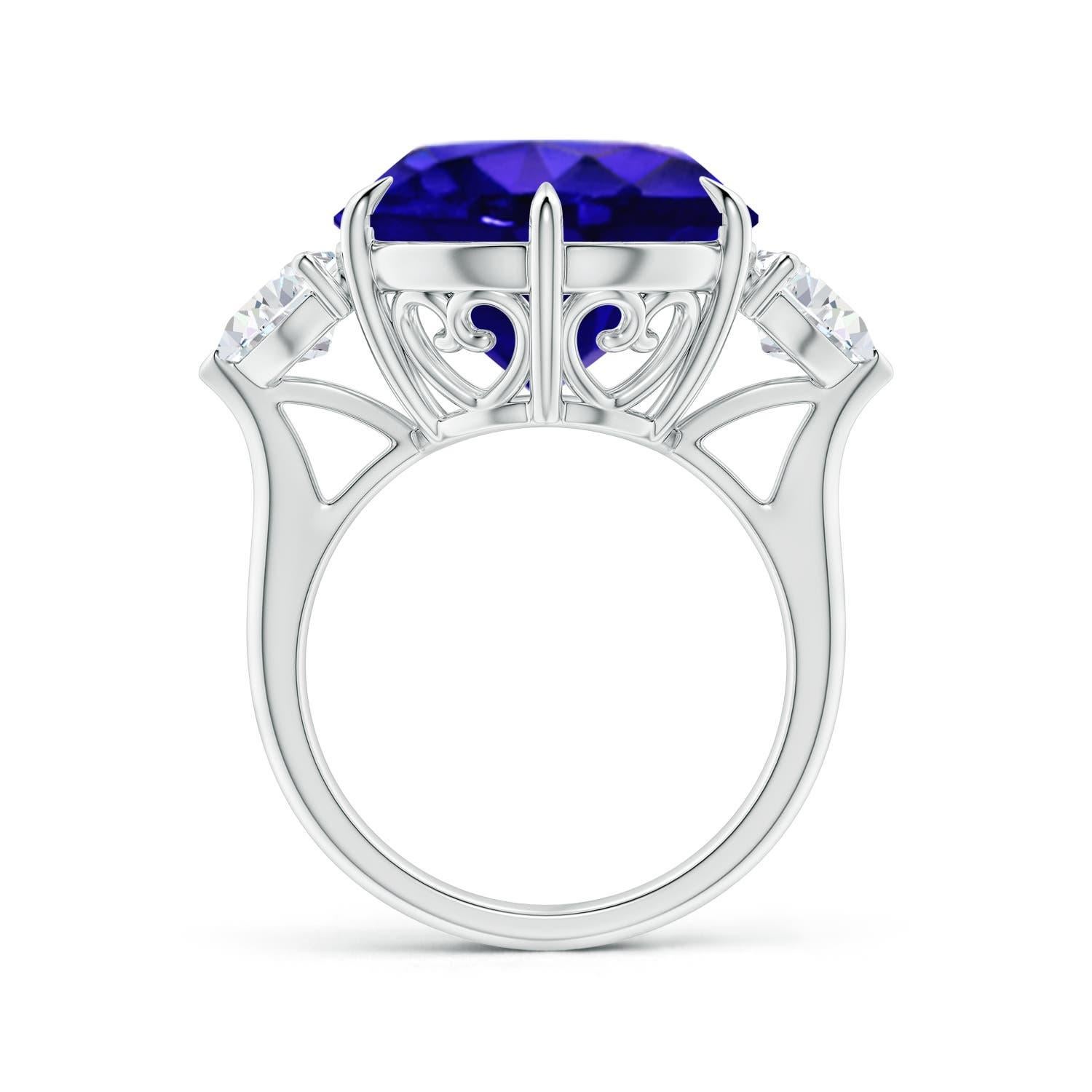 For Sale:  GIA Certified Natural Tanzanite & Diamond Ring in White Gold 2