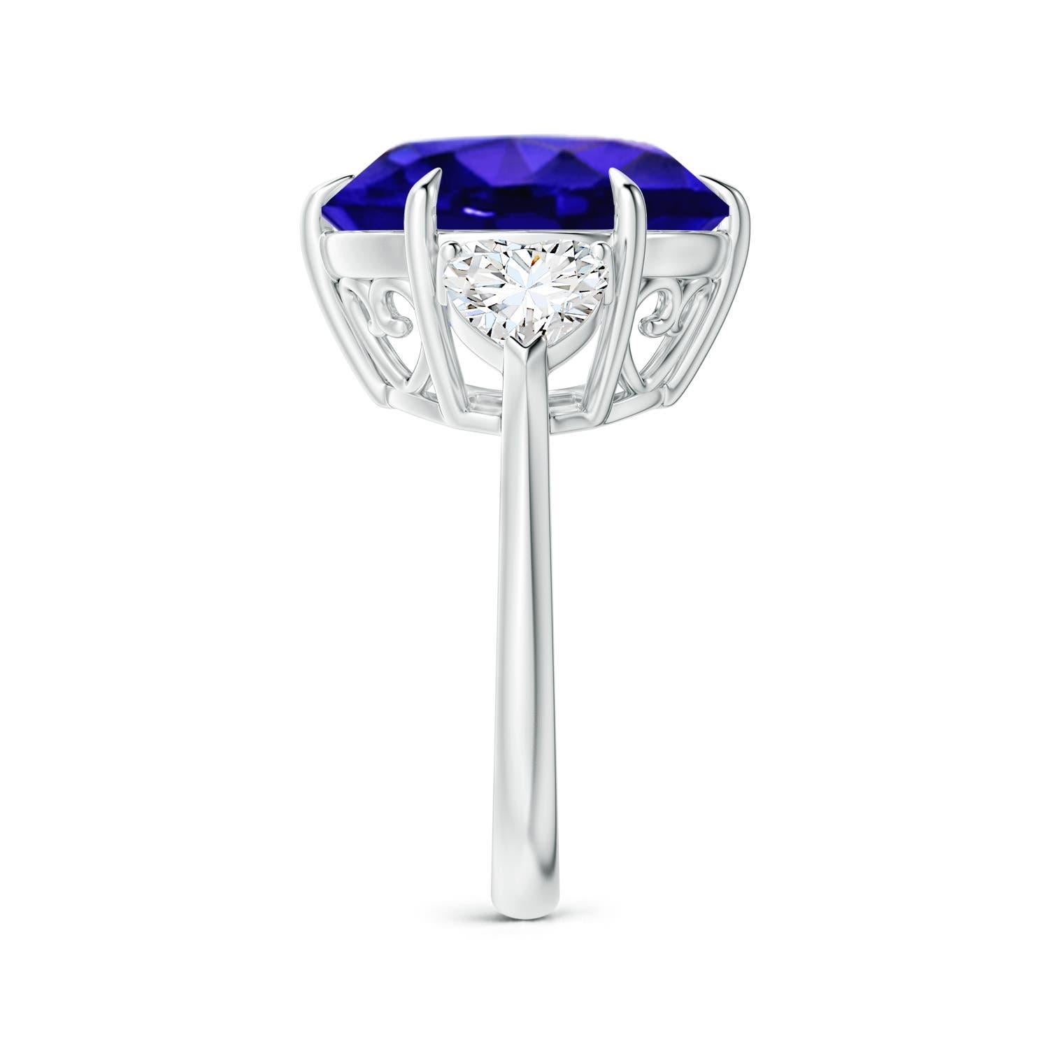 For Sale:  GIA Certified Natural Tanzanite & Diamond Ring in White Gold 3