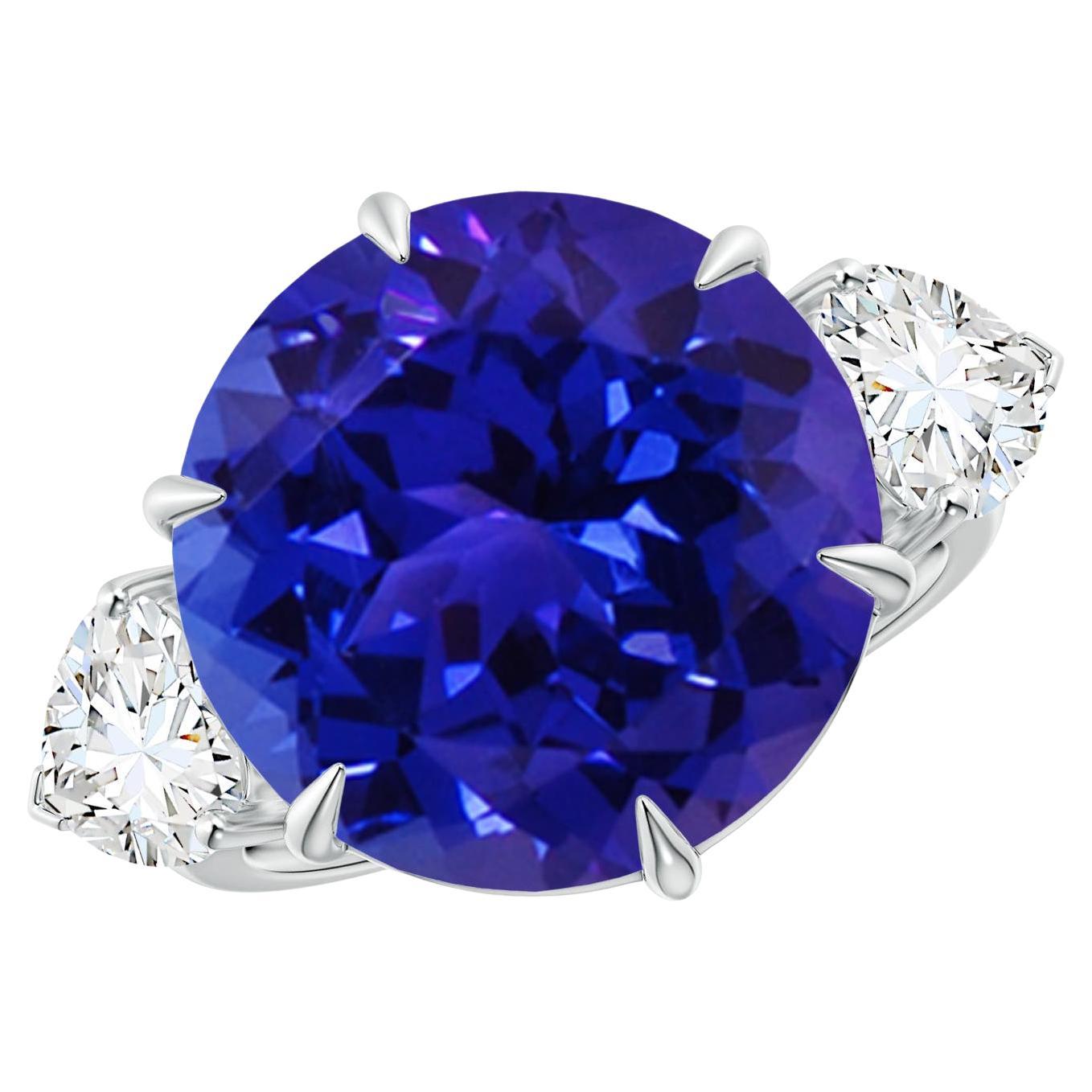 For Sale:  GIA Certified Natural Tanzanite & Diamond Ring in White Gold
