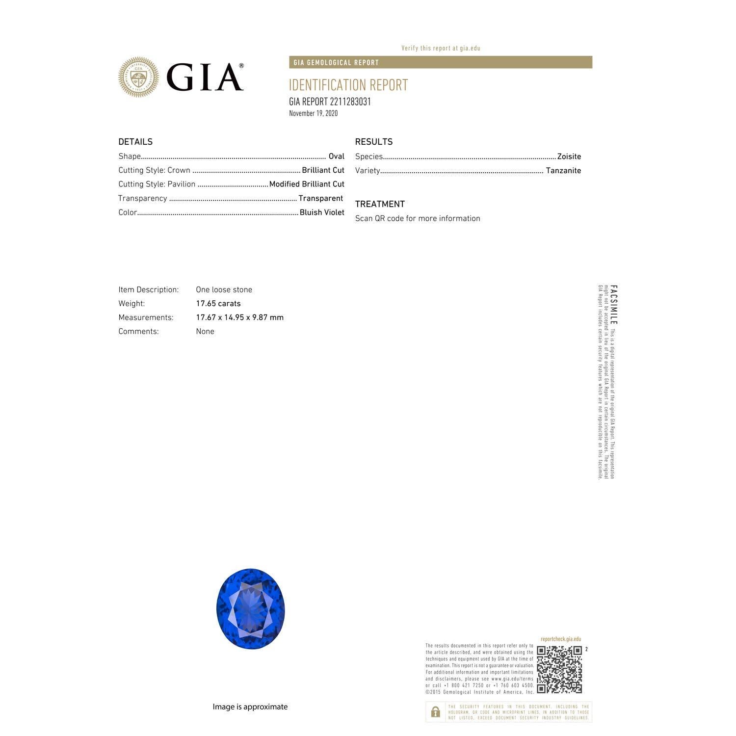 Im Angebot: ANGARA GIA zertifizierter natürlicher Tansanit Halo geteilter Schaft Ring aus Platin () 5
