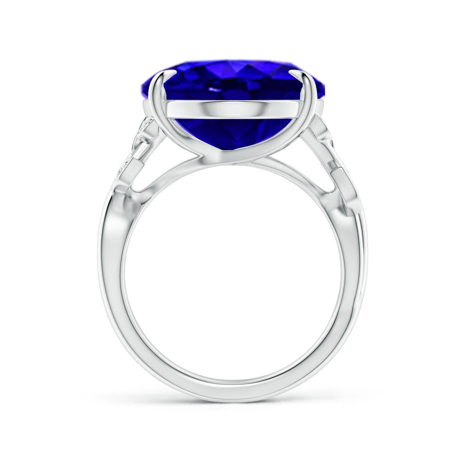 ANGARA GIA Certified Natural Tanzanite Nature Inspired Oval Ring in White Gold 2
