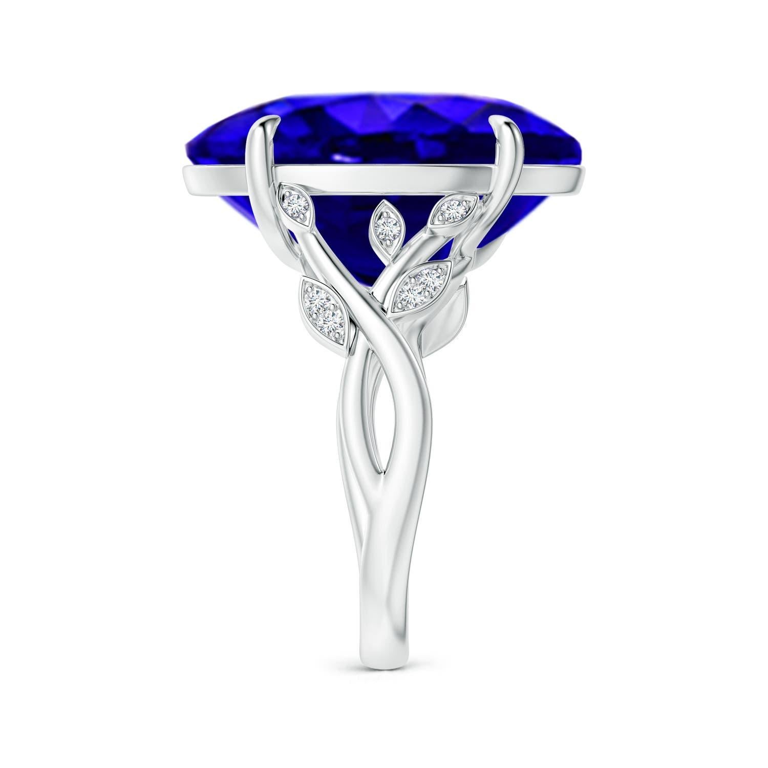 ANGARA GIA Certified Natural Tanzanite Nature Inspired Oval Ring in White Gold 3