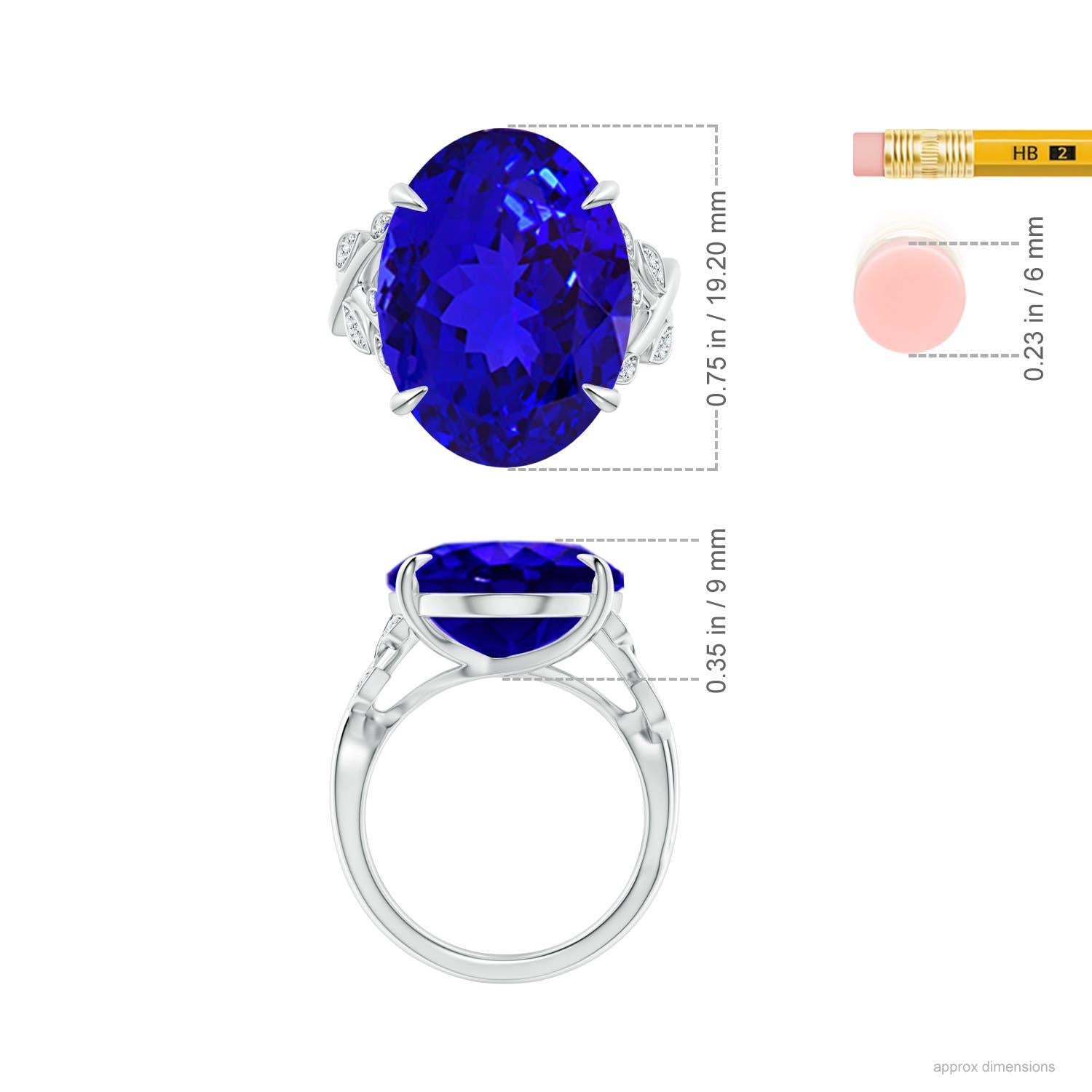 ANGARA GIA Certified Natural Tanzanite Nature Inspired Oval Ring in White Gold 5