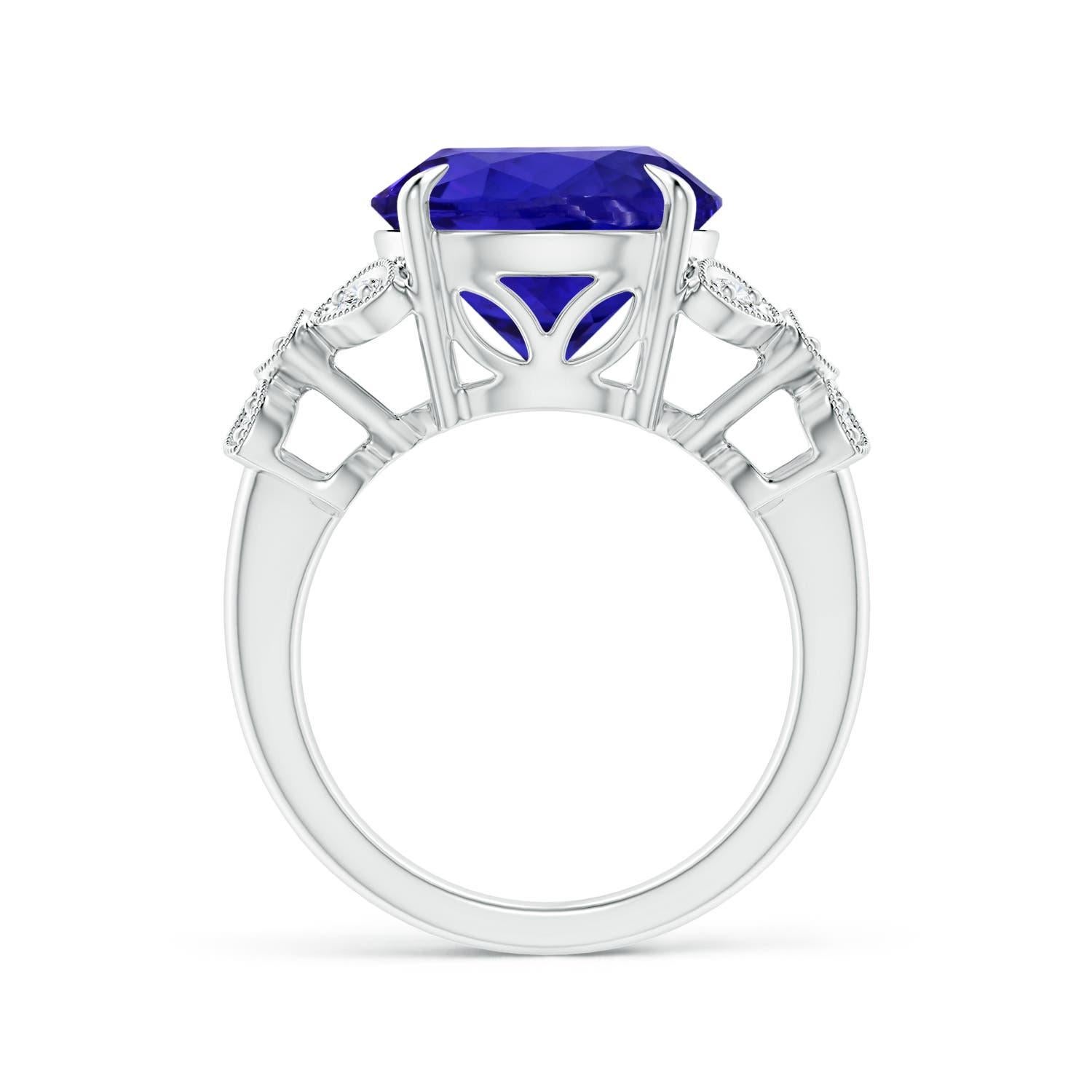 For Sale:  GIA Certified Natural Tanzanite Nature Inspired Ring in White Gold 2
