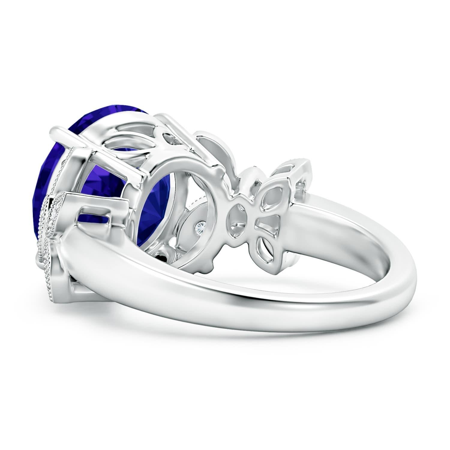 For Sale:  GIA Certified Natural Tanzanite Nature Inspired Ring in White Gold 4