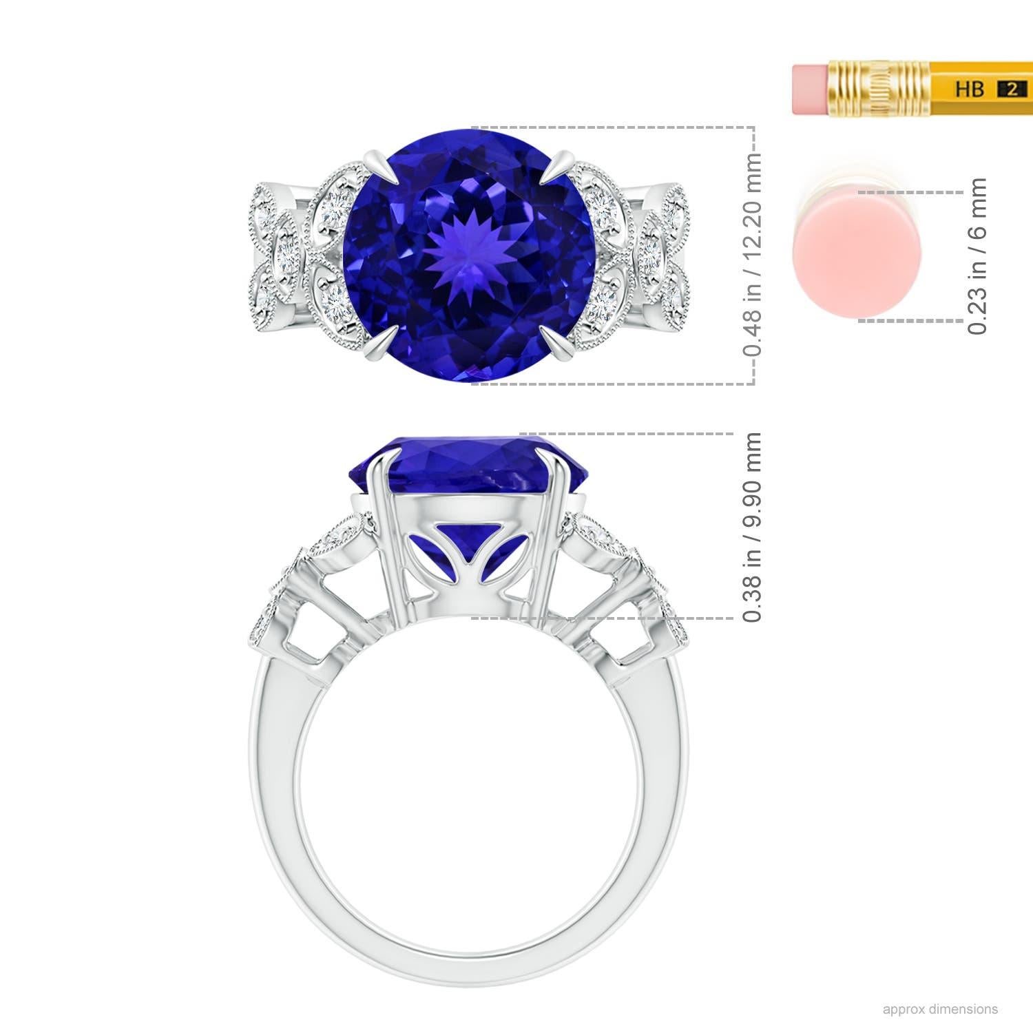 For Sale:  GIA Certified Natural Tanzanite Nature Inspired Ring in White Gold 5