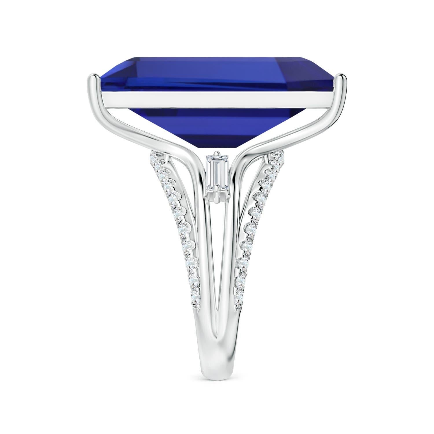 For Sale:  Angara GIA Certified Natural Tanzanite Ring in Platinum with Diamonds 3