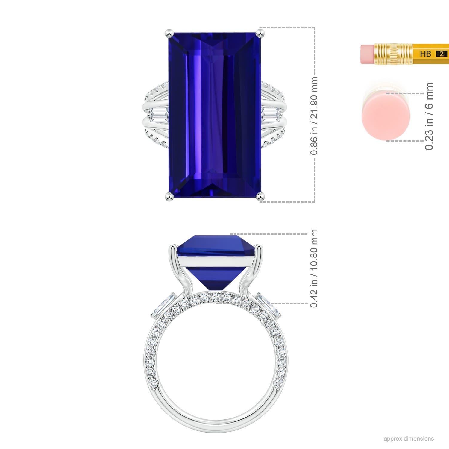 For Sale:  Angara GIA Certified Natural Tanzanite Ring in Platinum with Diamonds 5