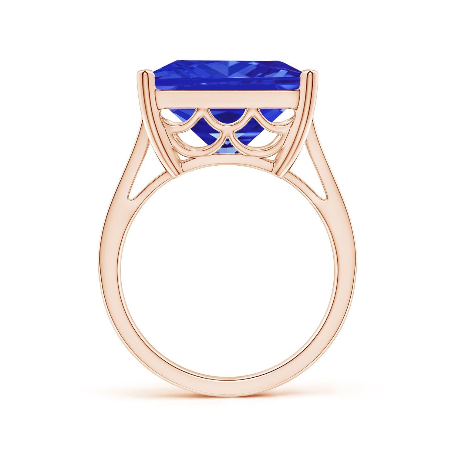 For Sale:  Angara GIA Certified Natural Tanzanite Ring in Rose Gold with Diamond Accents 2