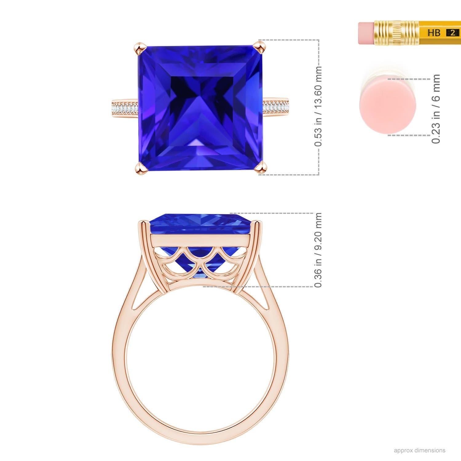 For Sale:  Angara GIA Certified Natural Tanzanite Ring in Rose Gold with Diamond Accents 5