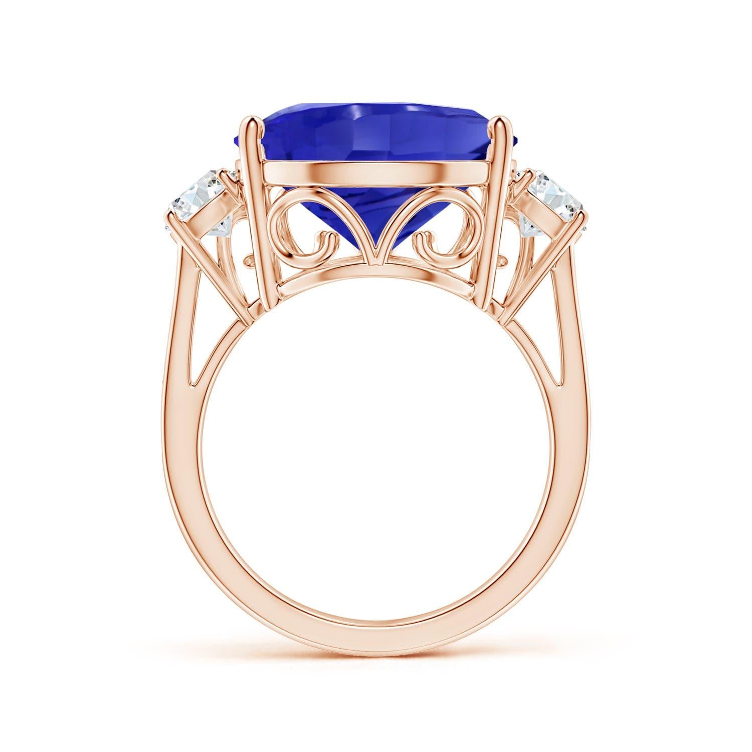 For Sale:  ANGARA GIA Certified Natural Tanzanite Ring in Rose Gold with Diamonds 2