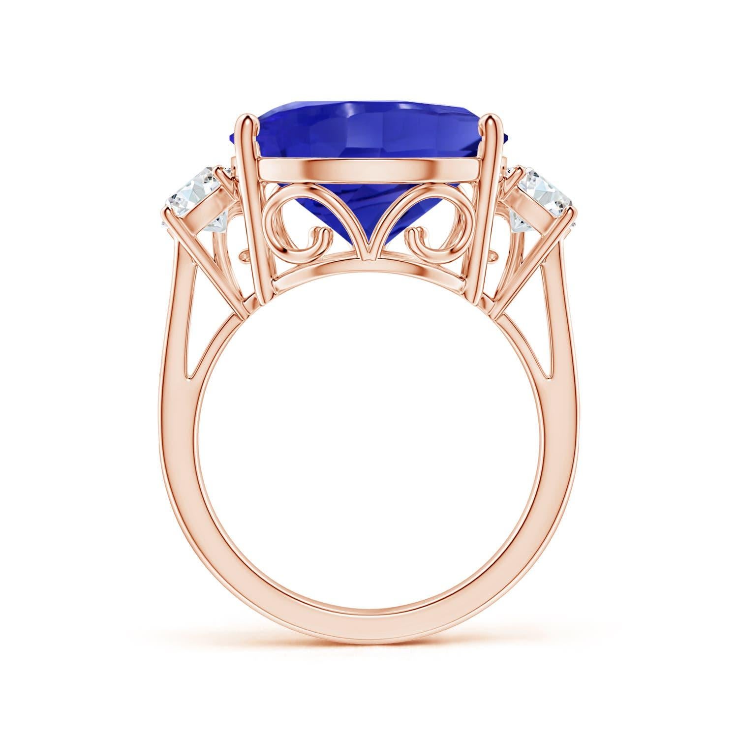 For Sale:  Angara Gia Certified Natural Tanzanite Ring in Rose Gold with Diamonds 2