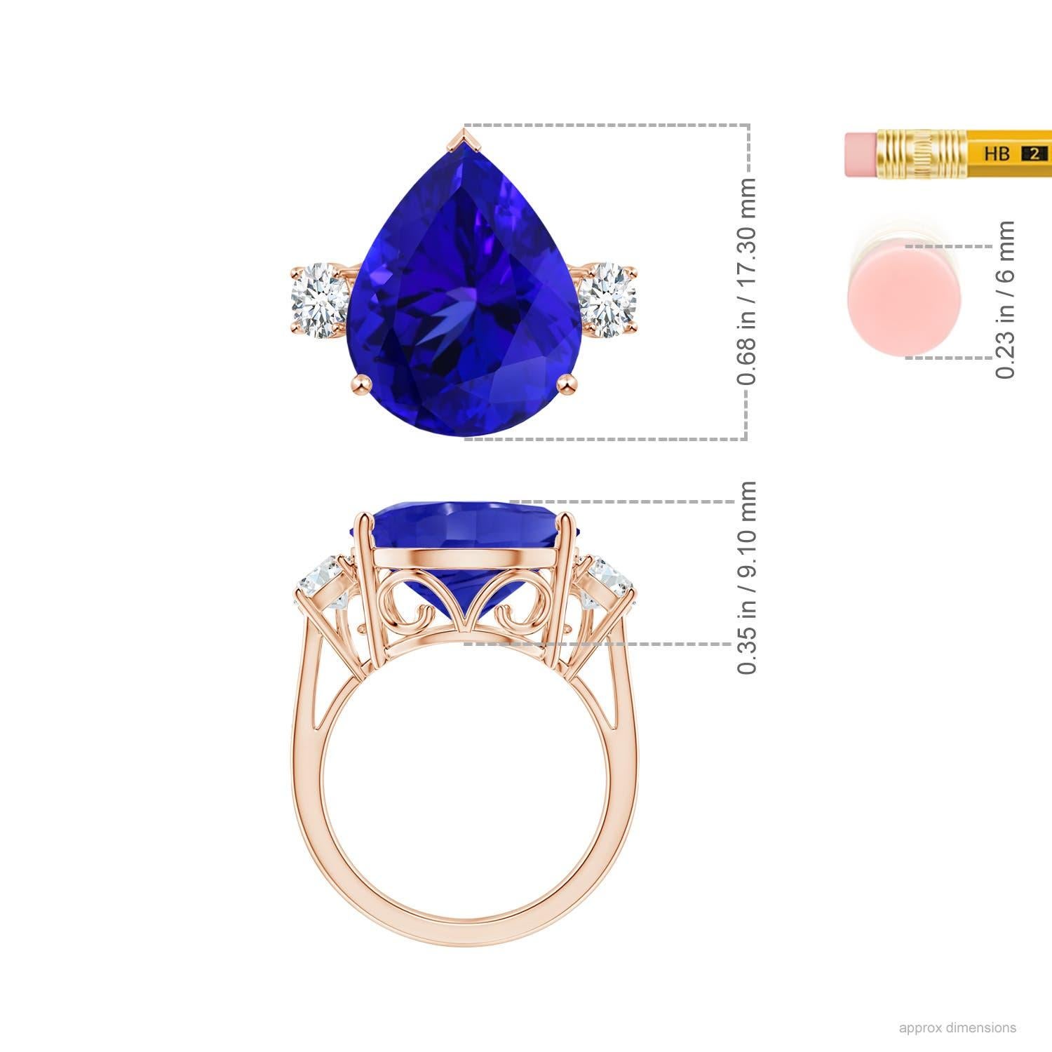 For Sale:  ANGARA GIA Certified Natural Tanzanite Ring in Rose Gold with Diamonds 5