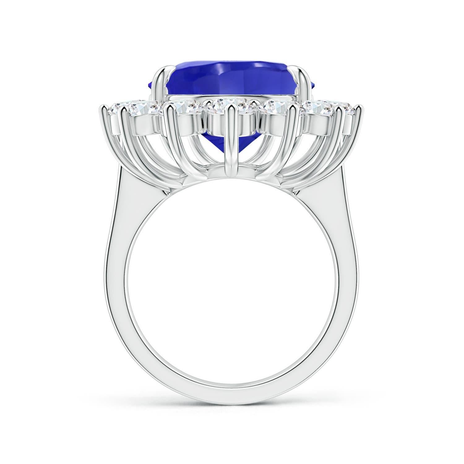 For Sale:  ANGARA GIA Certified Natural Tanzanite Ring in White Gold with Diamond Halo 2