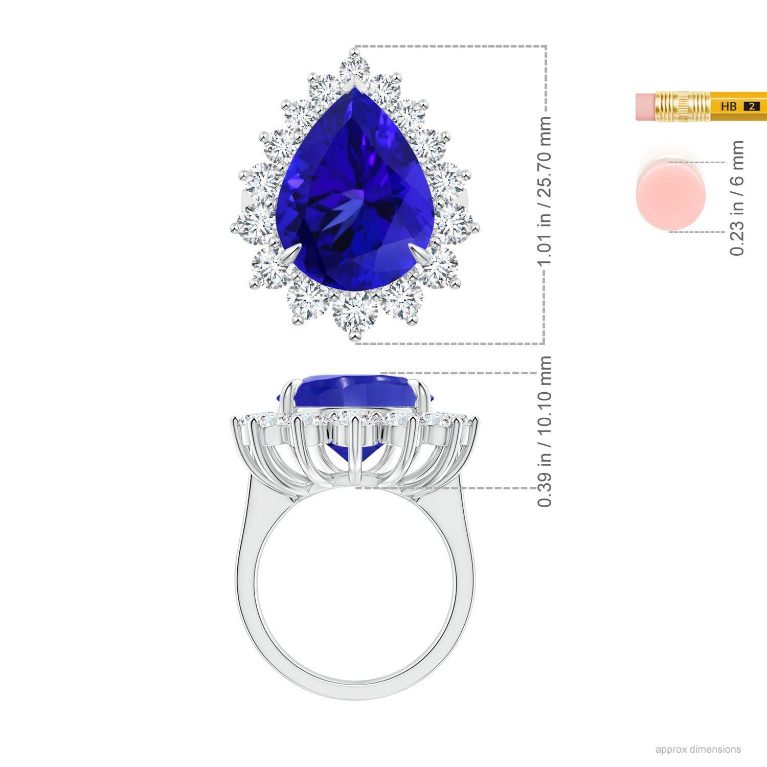 For Sale:  ANGARA GIA Certified Natural Tanzanite Ring in White Gold with Diamond Halo 6