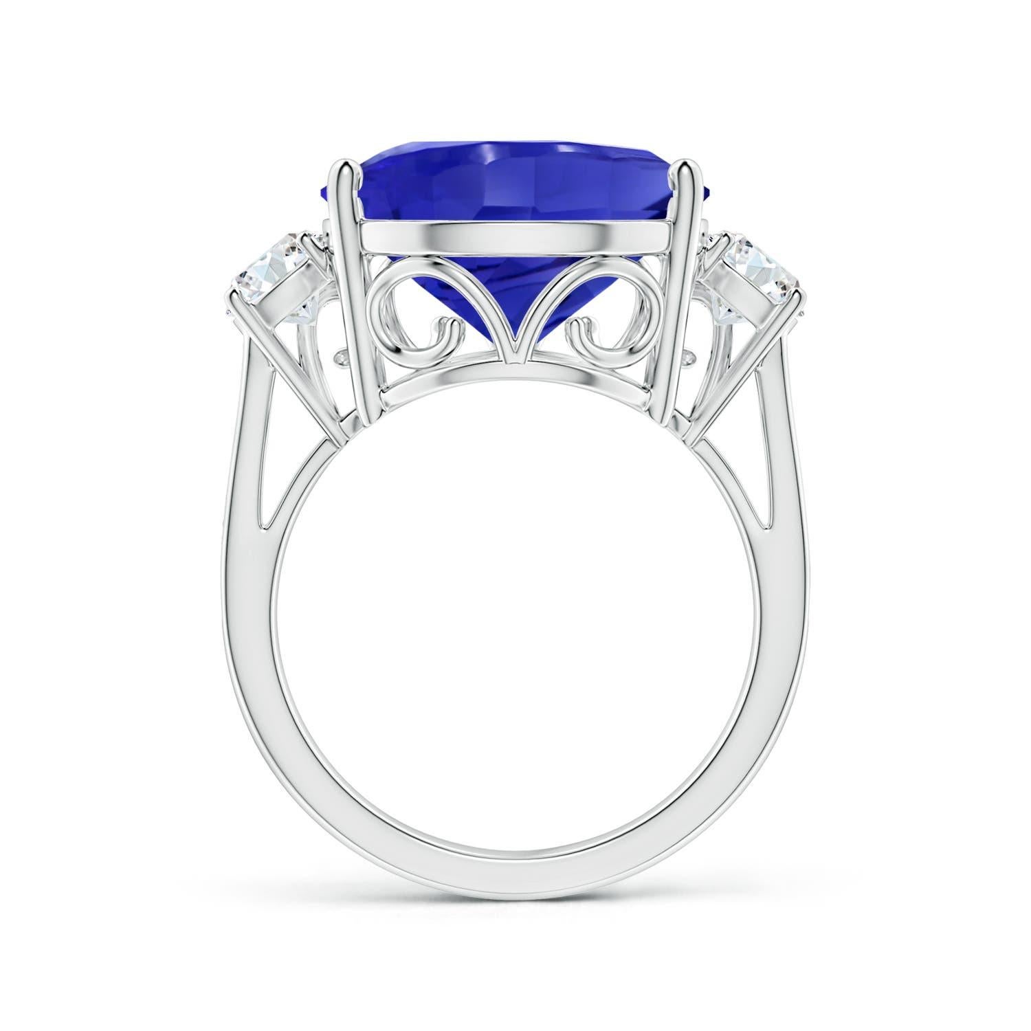 For Sale:  Angara Gia Certified Natural Tanzanite Ring in White Gold with Diamonds 2